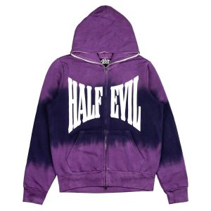 PUFF PRINT FULL ZIP DYED HOODIE