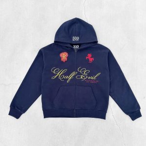 BLUE ZIPPER HOODIE